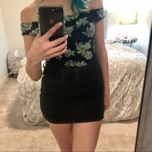 Black Jean Mini Skirt SZ 2